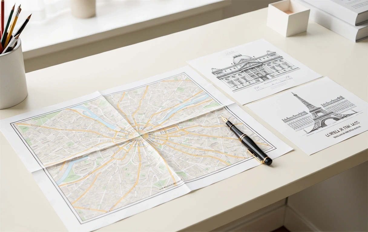 Redaktionelle Planung für den Louvre Besuch