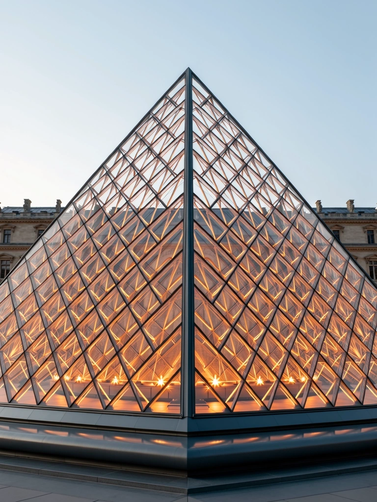 Louvre Pyramide am Abend