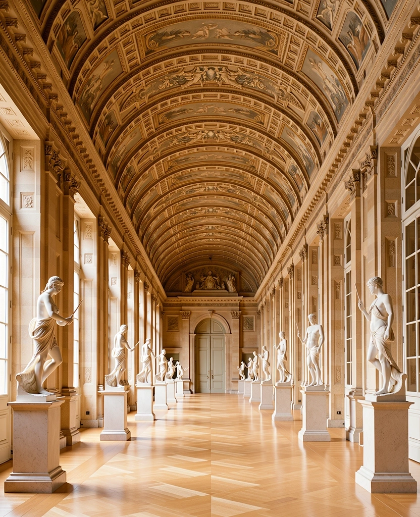 Innenansicht einer Galerie im Louvre